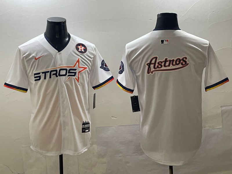 Men Houston Astros Blank White Three generations Joint Name 2025 Nike MLB Jersey style 15